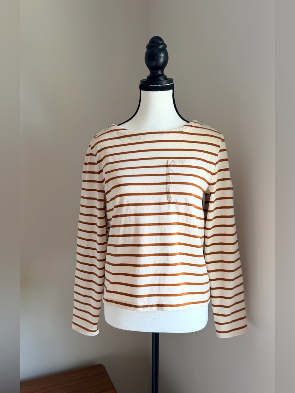 Lauren Ralph Lauren 100% Cotton Striped Boatneck Top – Size M